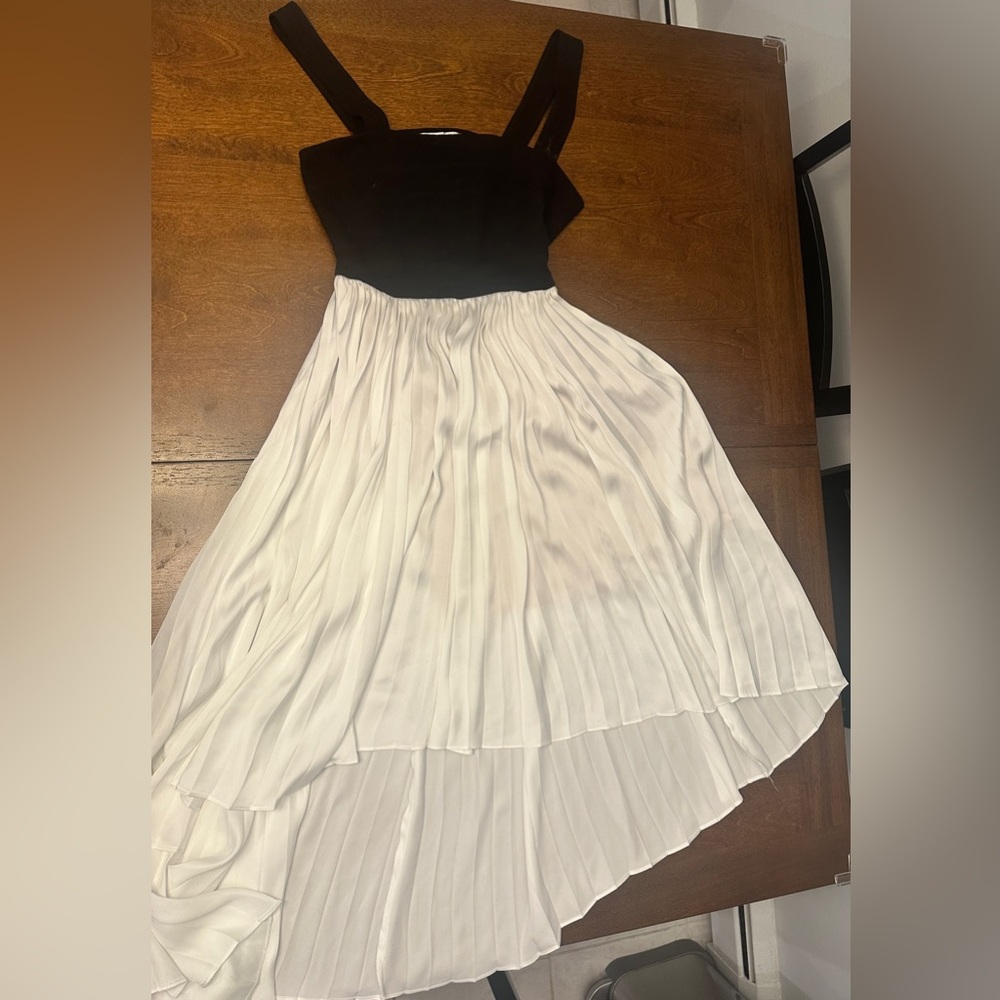 Jennifer Lopez Black and White High Low Dress